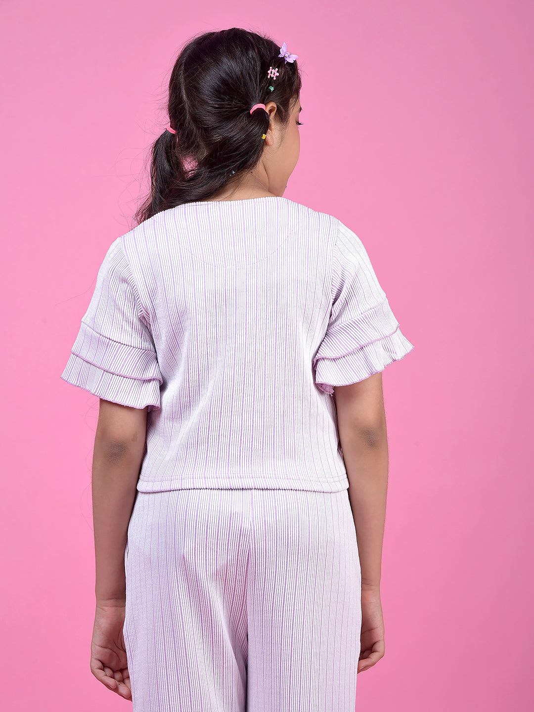 Purple Vertical Stripes Top
