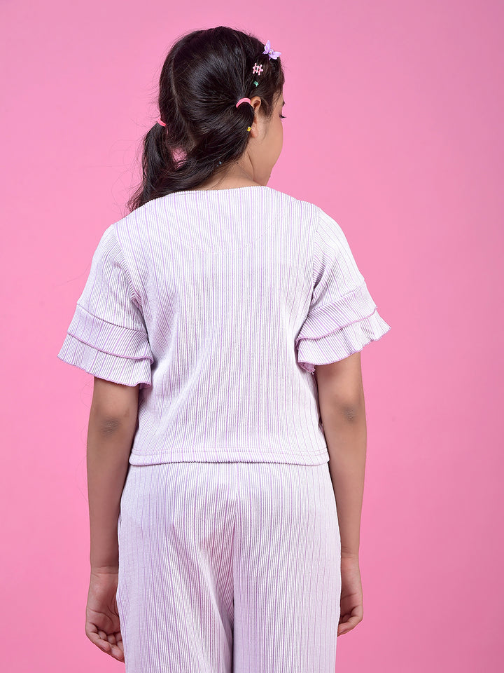 Purple Vertical Stripes Top
