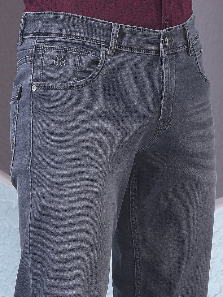 Stone Grey Classic Straight Jeans