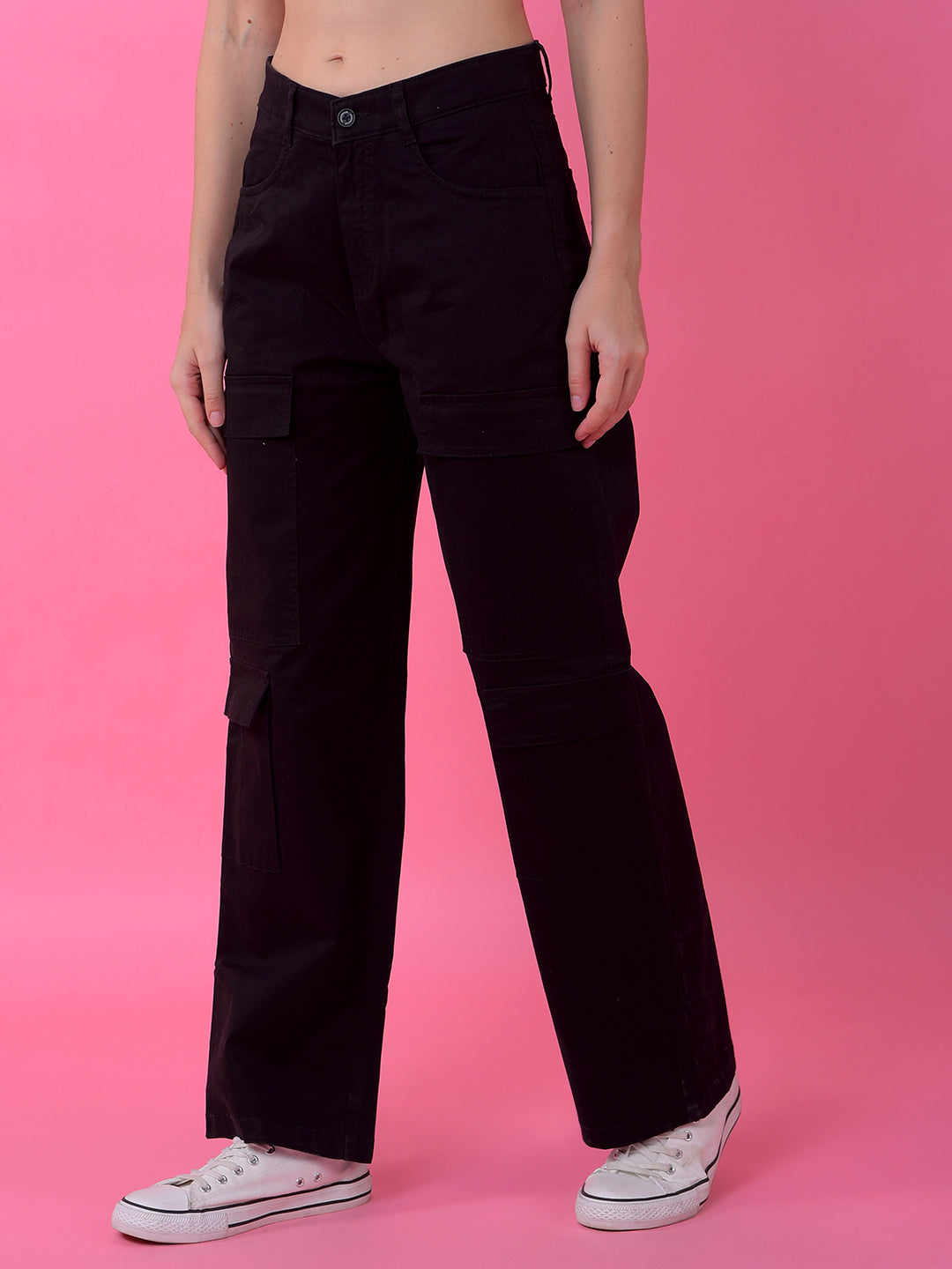 Black Baggy Cargo Trousers
