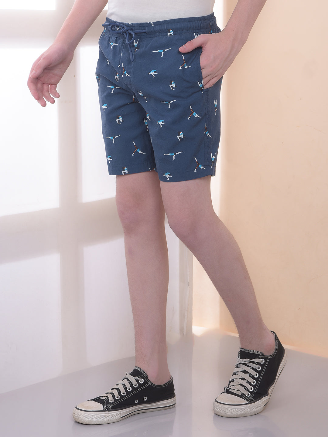 Navy Blue 100% Cotton Printed Boxers