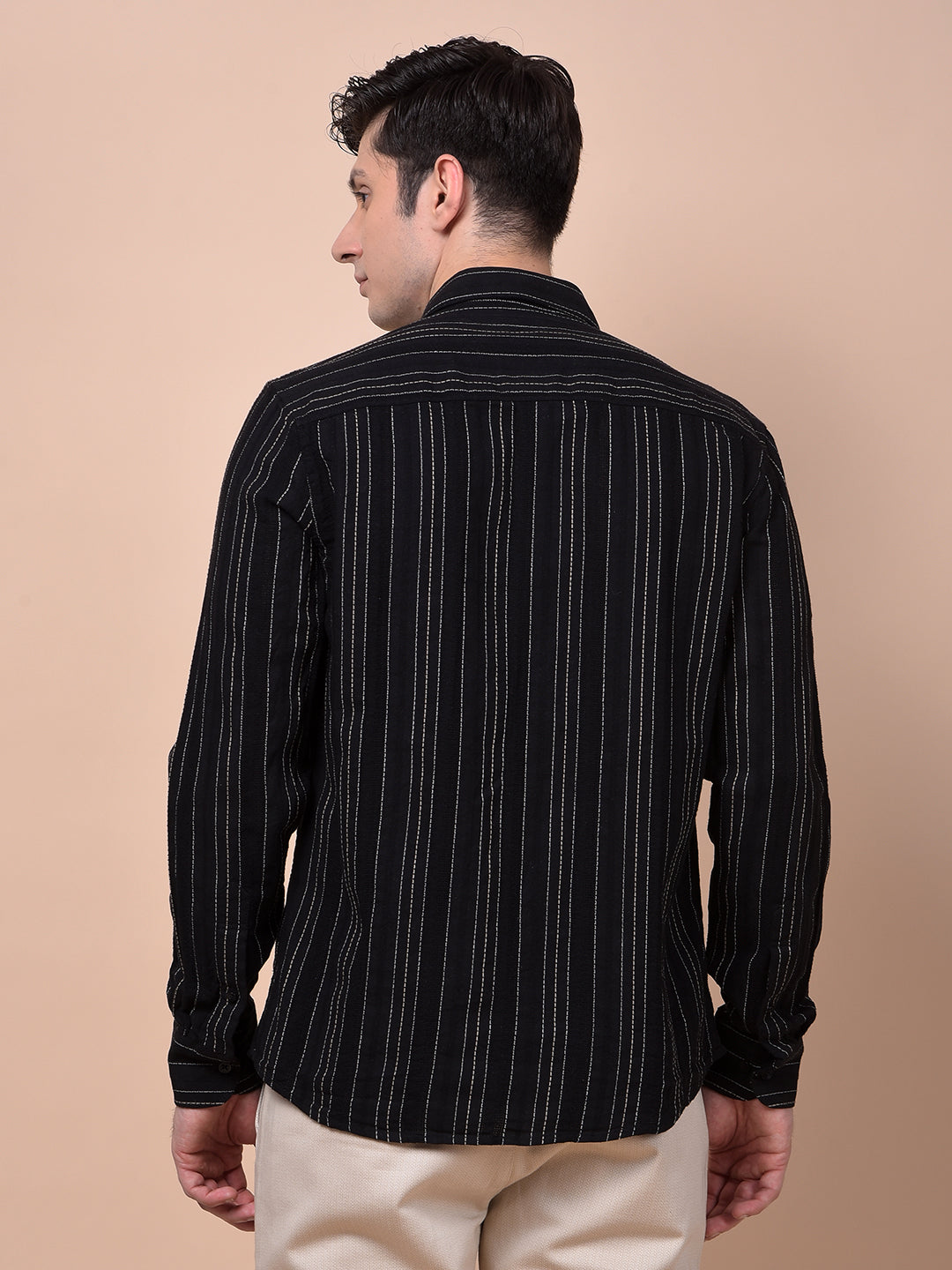 Black Vertical Stripes 100% Cotton Shirt