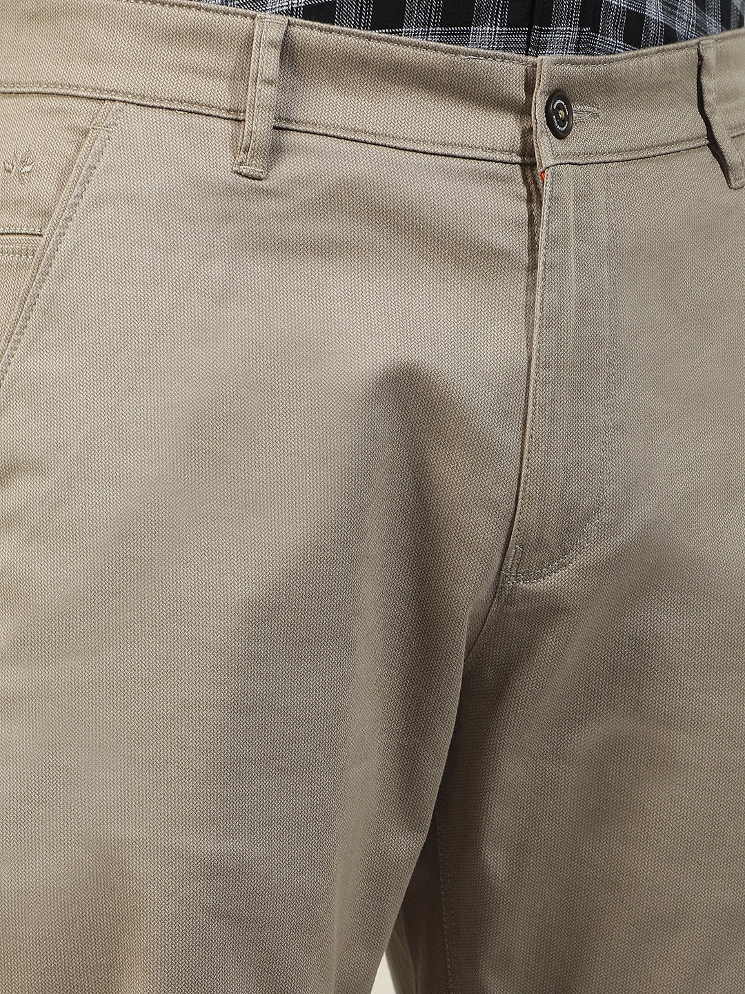 Khaki Beige Printed Trousers
