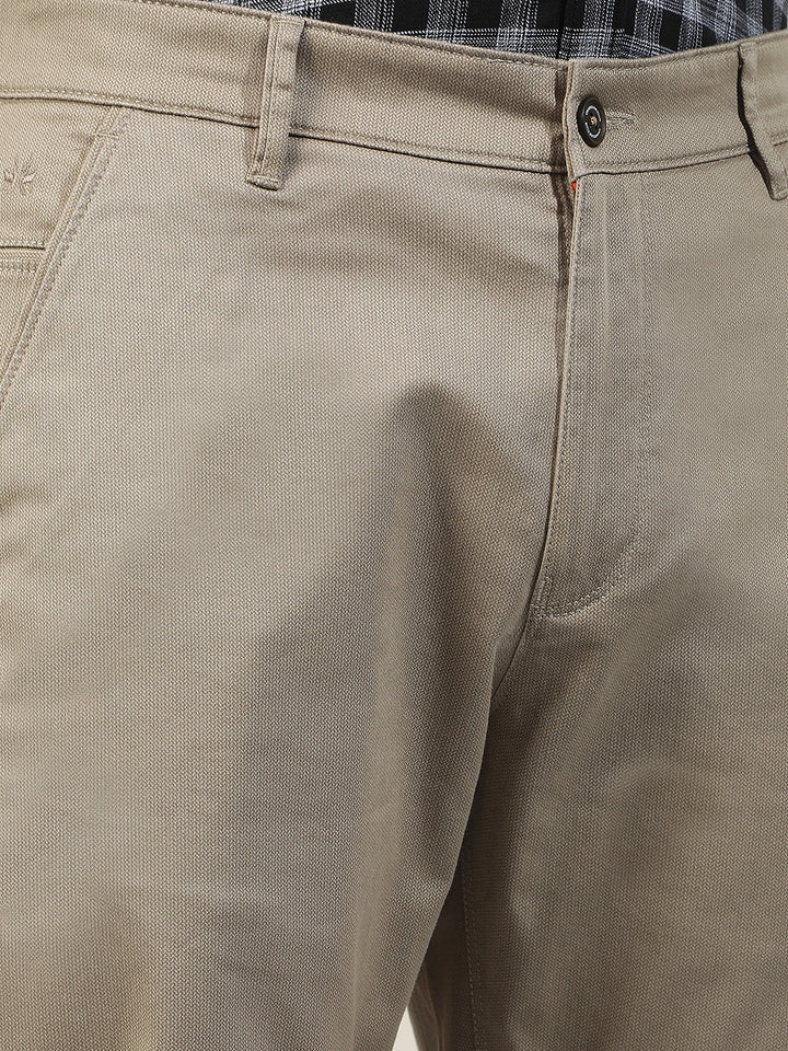 Khaki Beige Printed Trousers