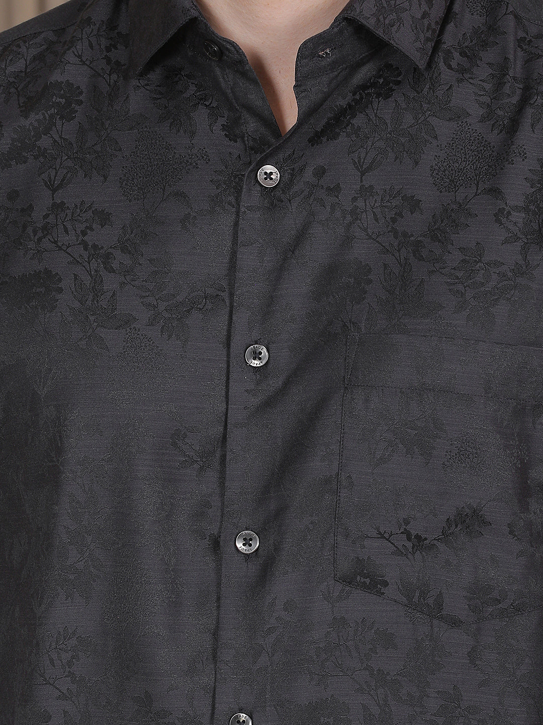 Black Floral Print Shirt