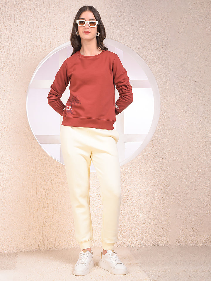 Brown Graphic Print Sweatshirt