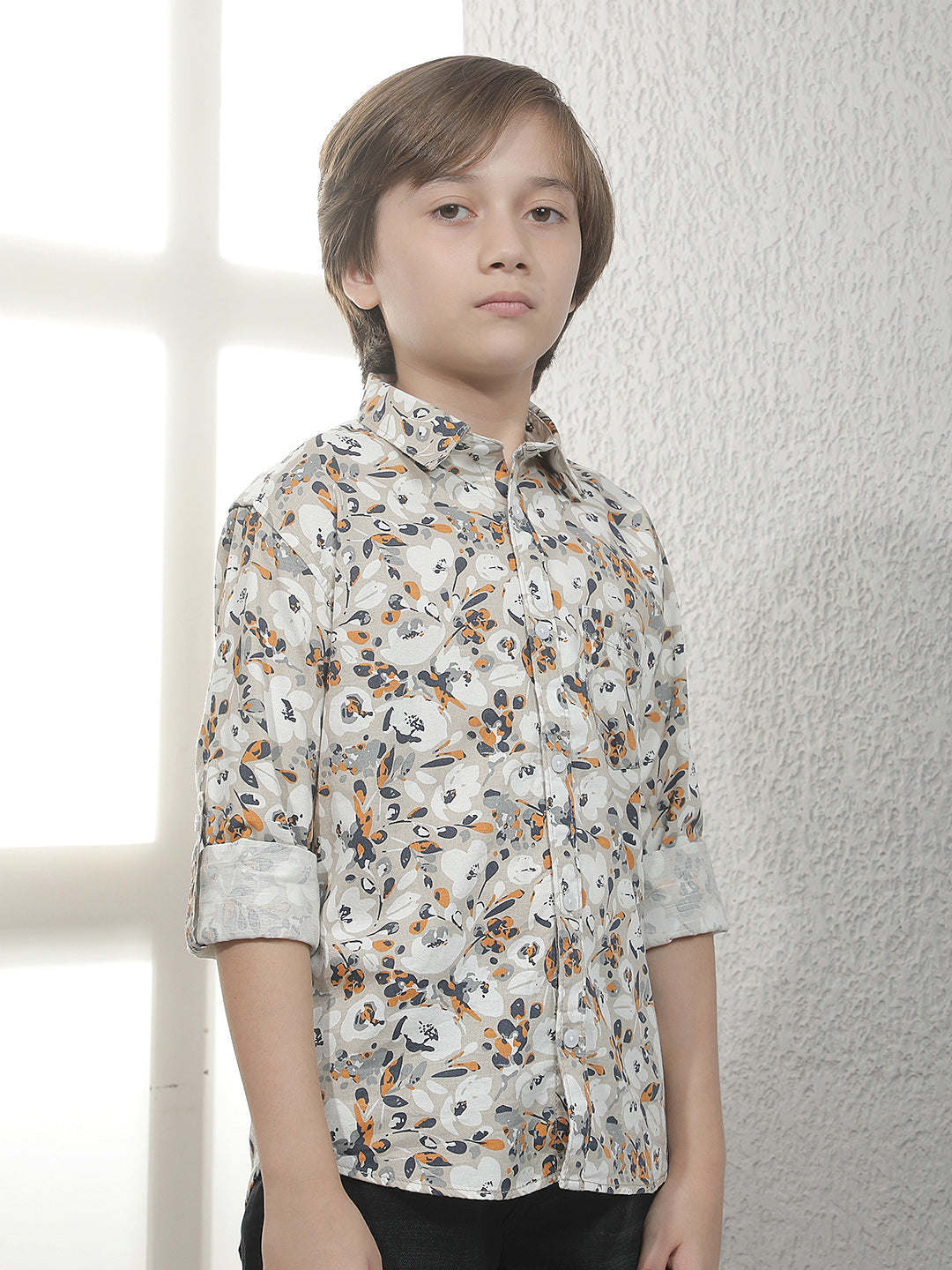 Beige Graphic Print Shirt