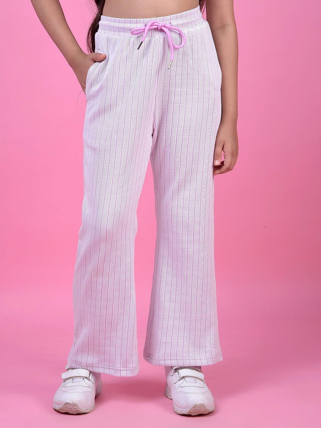 Purple Vertical Stripes Trackpants