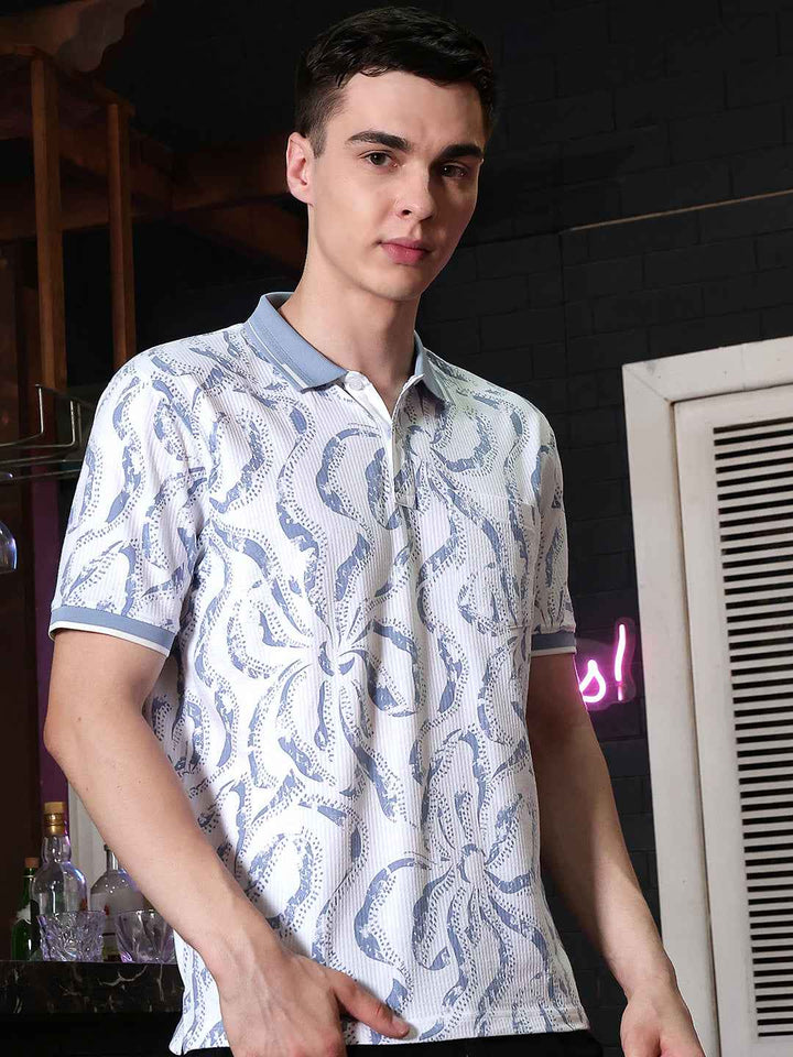 Blue Abstract Print T-Shirt