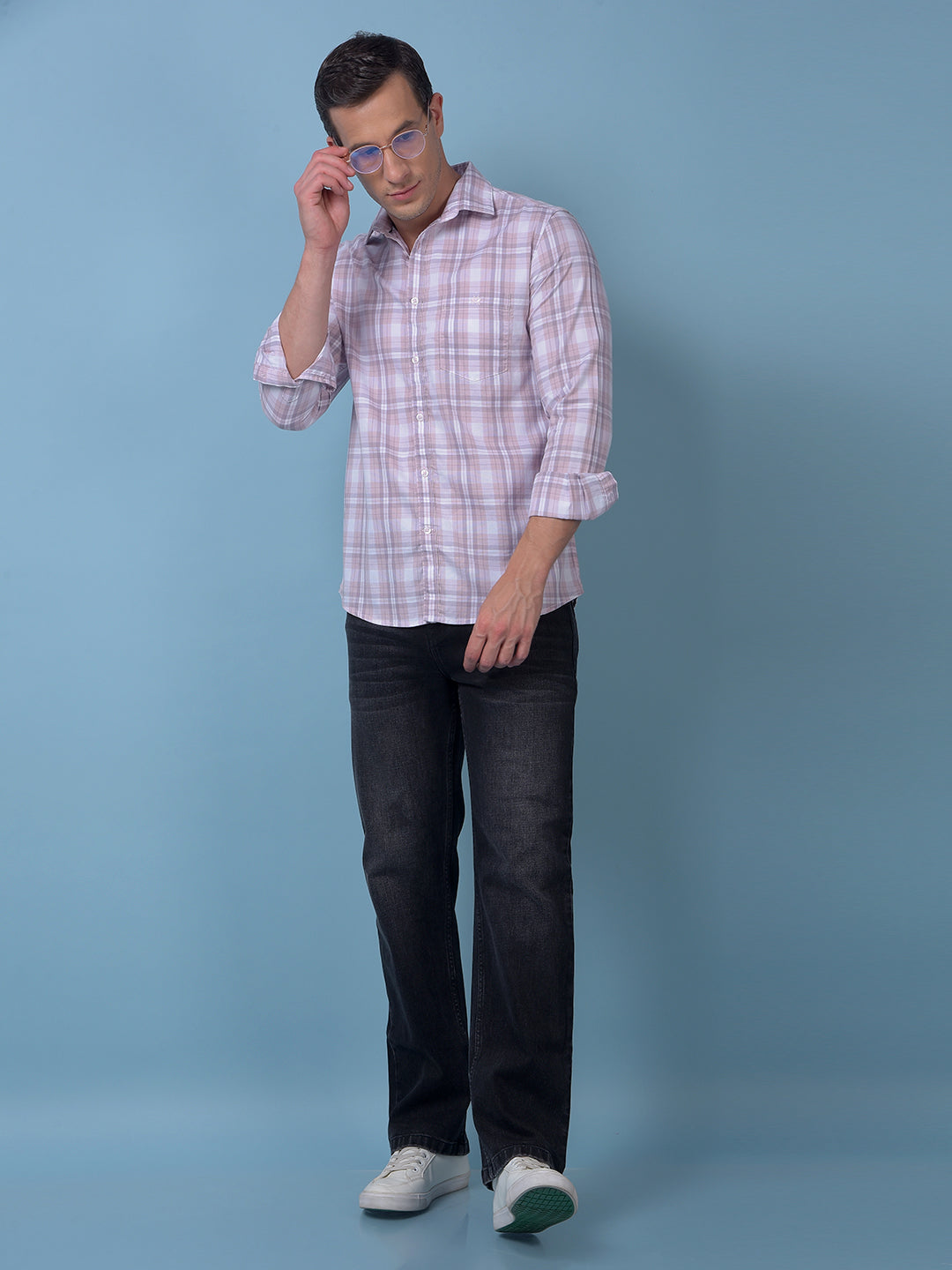 Pink Checked 100% Cotton Shirt