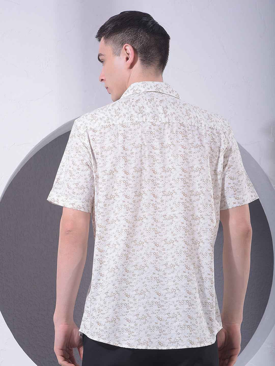 White Floral Print Shirt