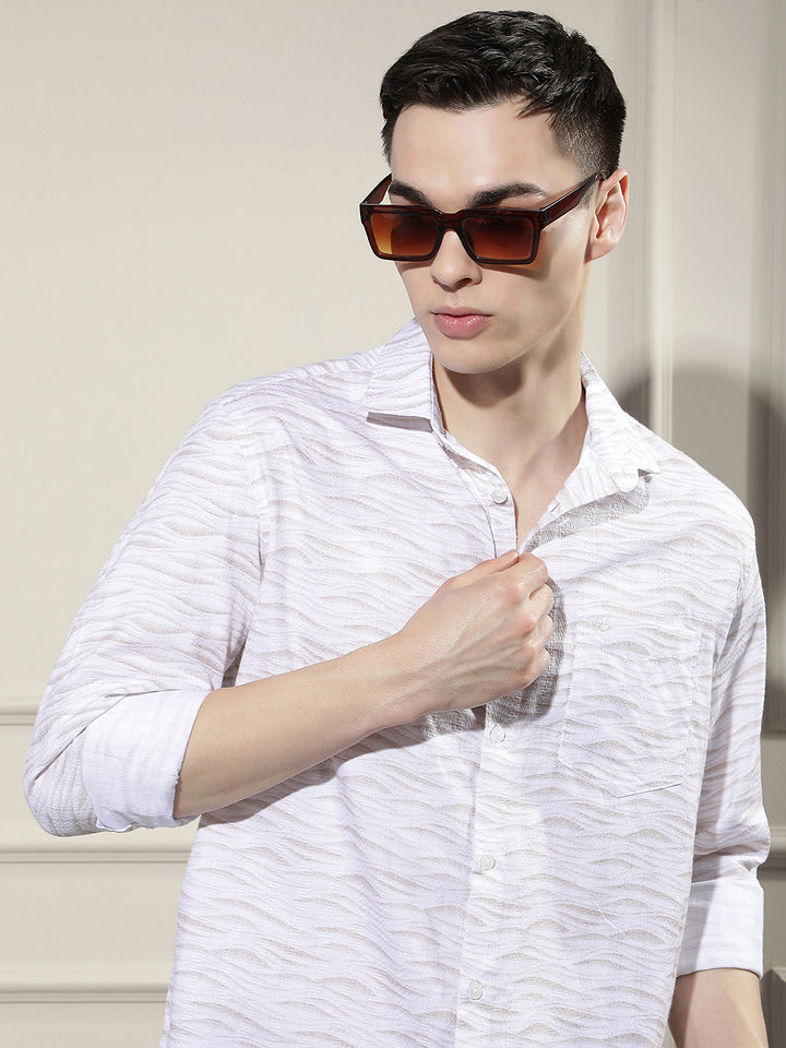 Beige Printed Shirt