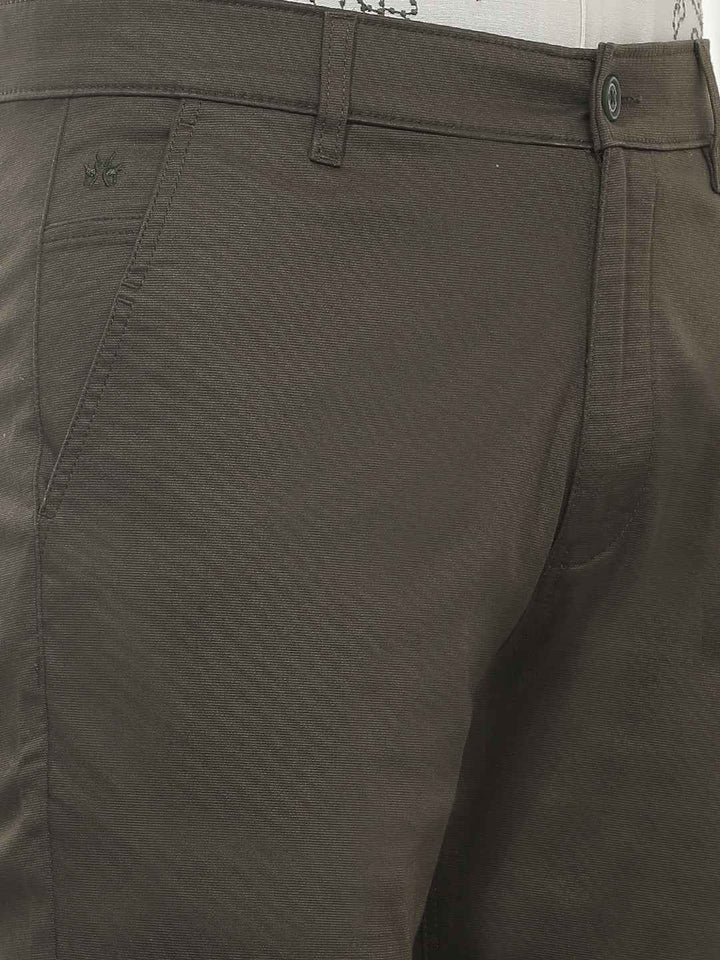 Olive Dobby Cotton Trousers