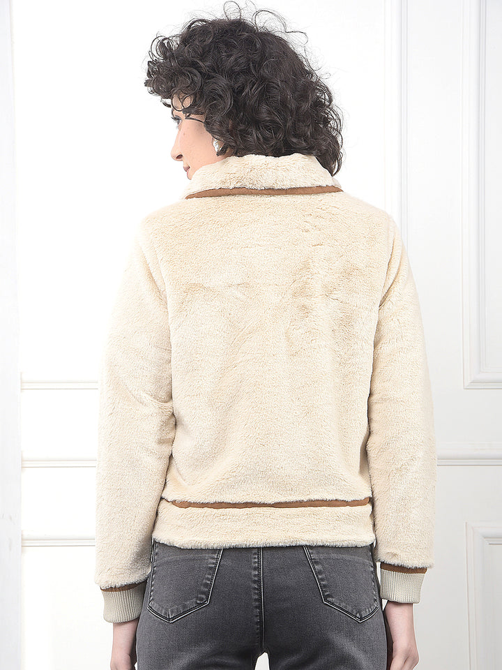 Beige Warm Touch Fur Jacket
