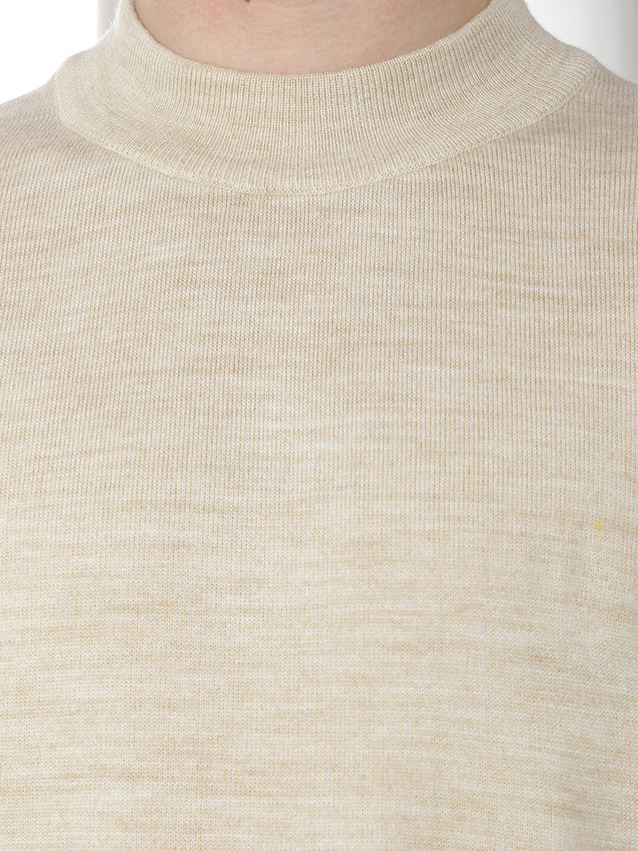 Beige High Neck Sweater