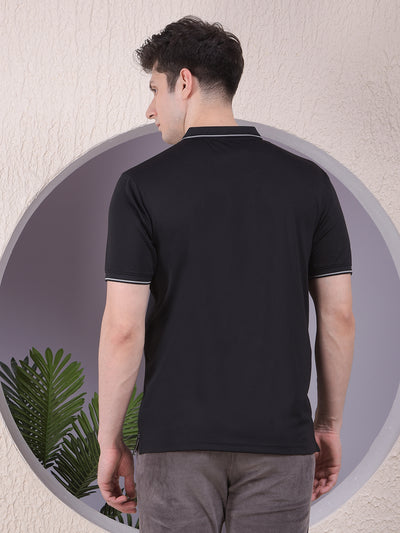 Black Polo-Neck T-Shirt