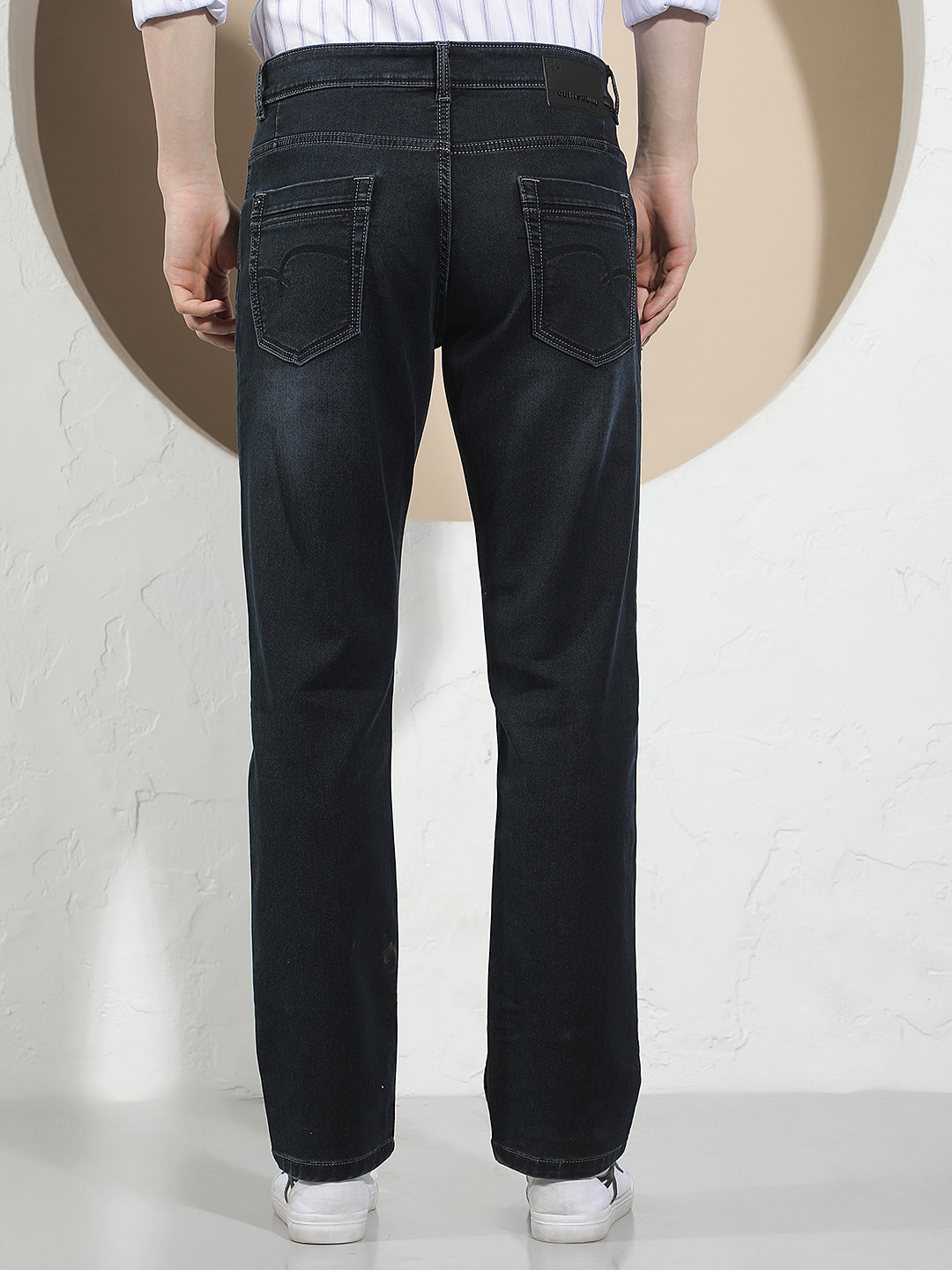 Navy Blue Straight Jeans