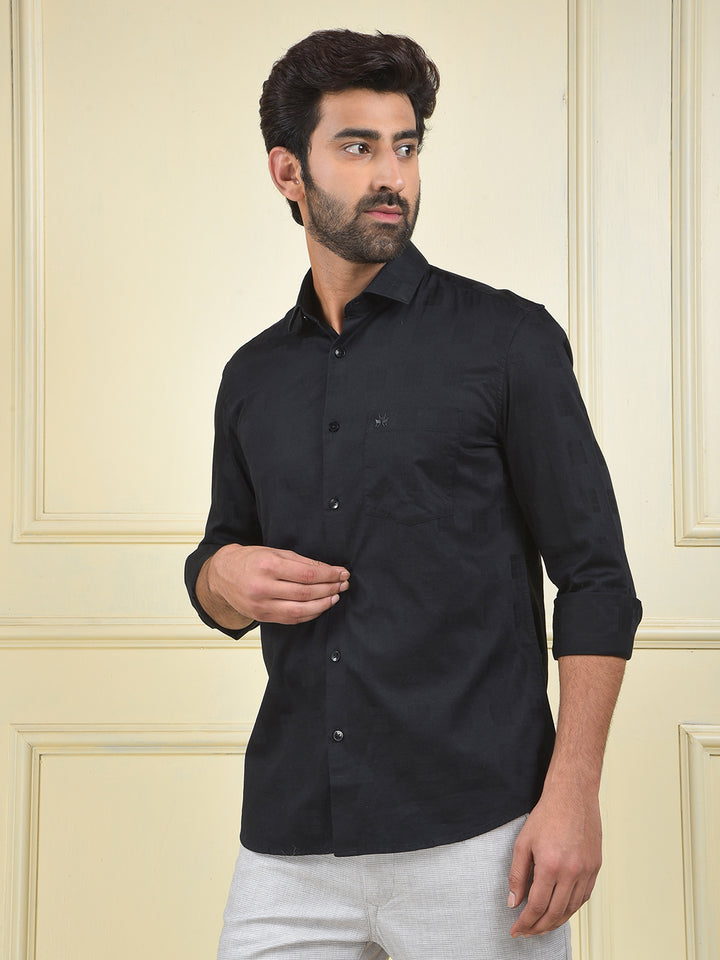 Casual Ease Black 100% Cotton Shirt