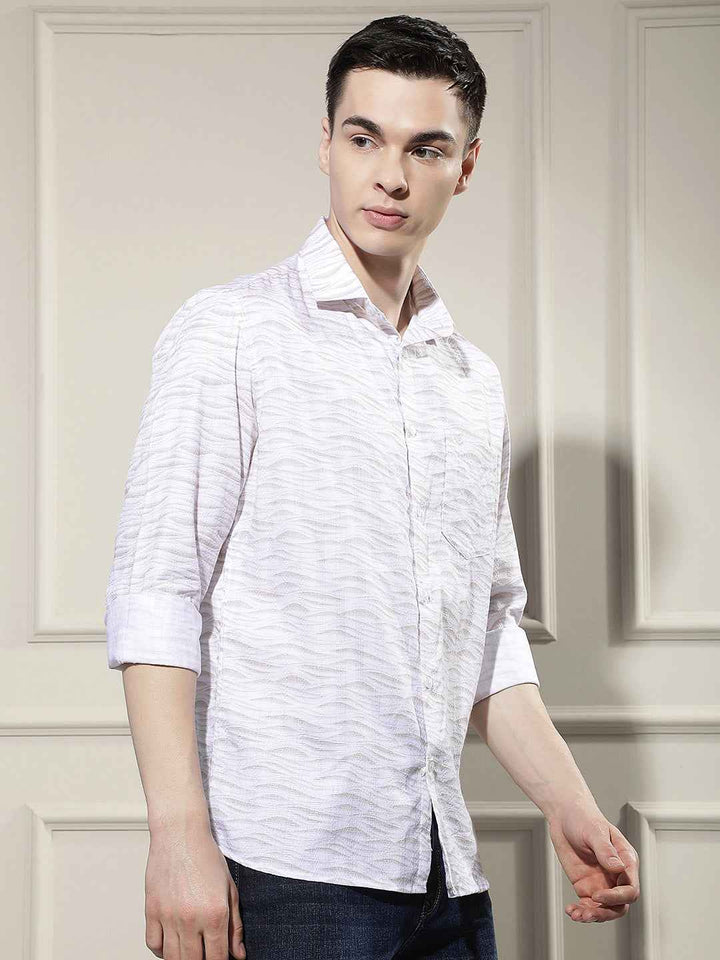 Beige Printed Shirt