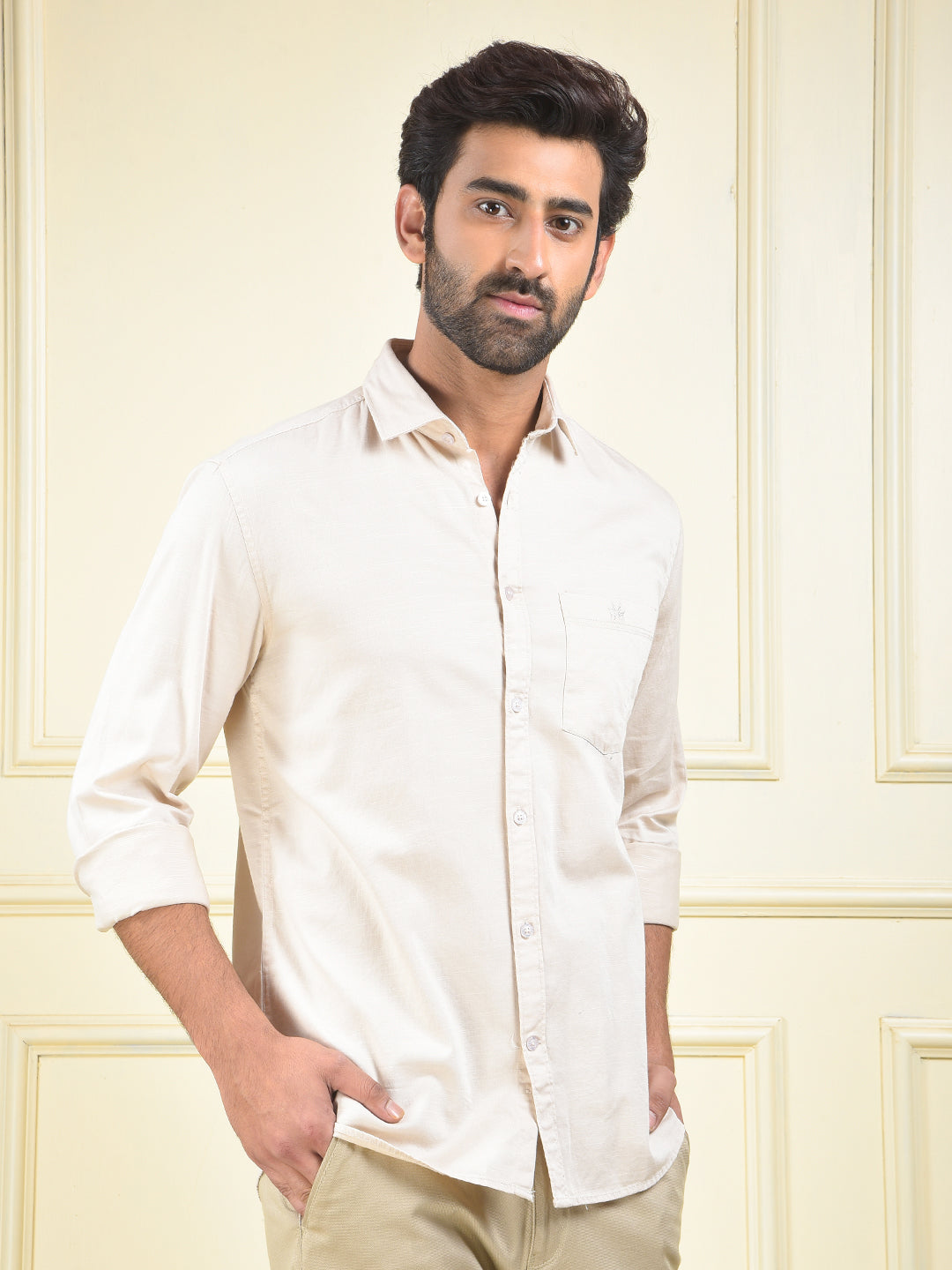 Sleek Lines Beige Shirt