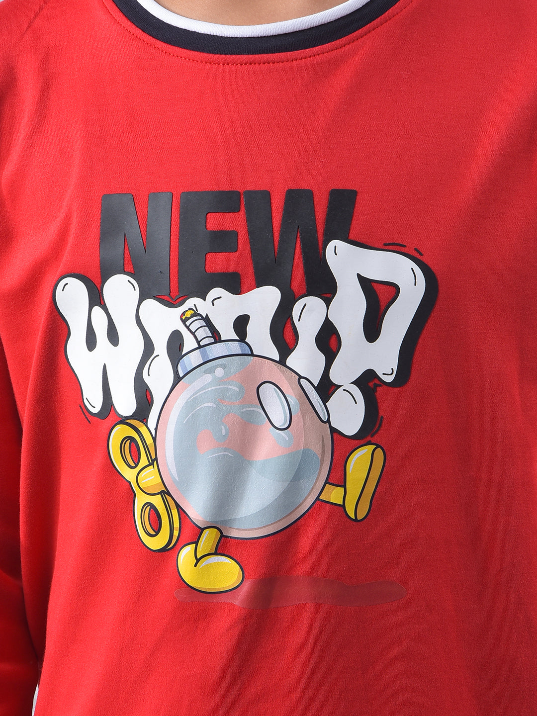 Red Typographic Print 100% Cotton T-Shirt