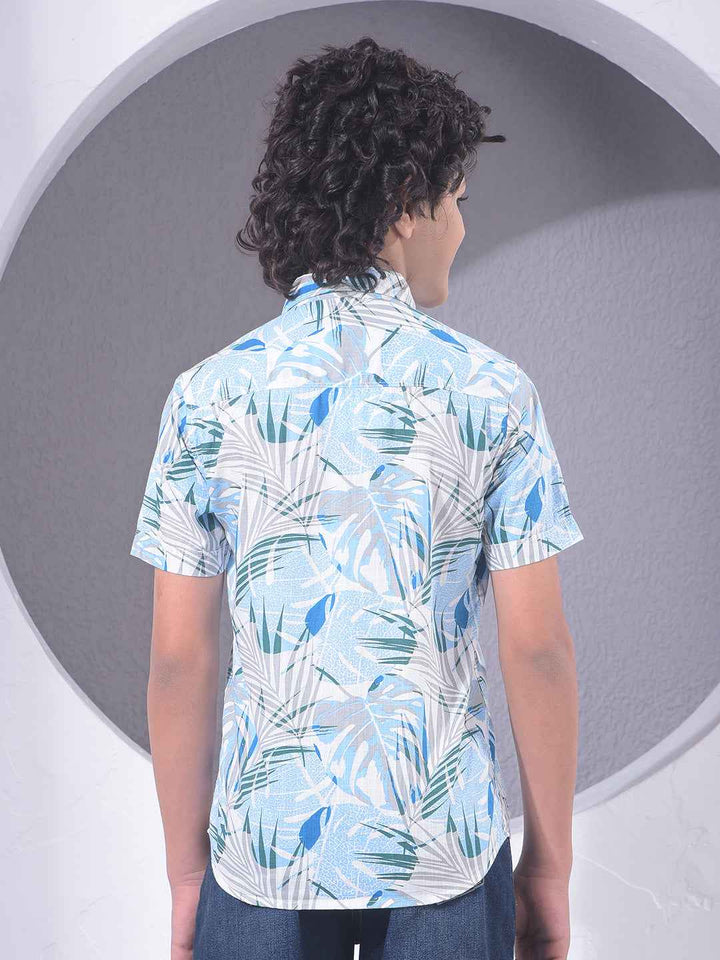 Multi-Color Botanical Print 100% Cotton Shirt