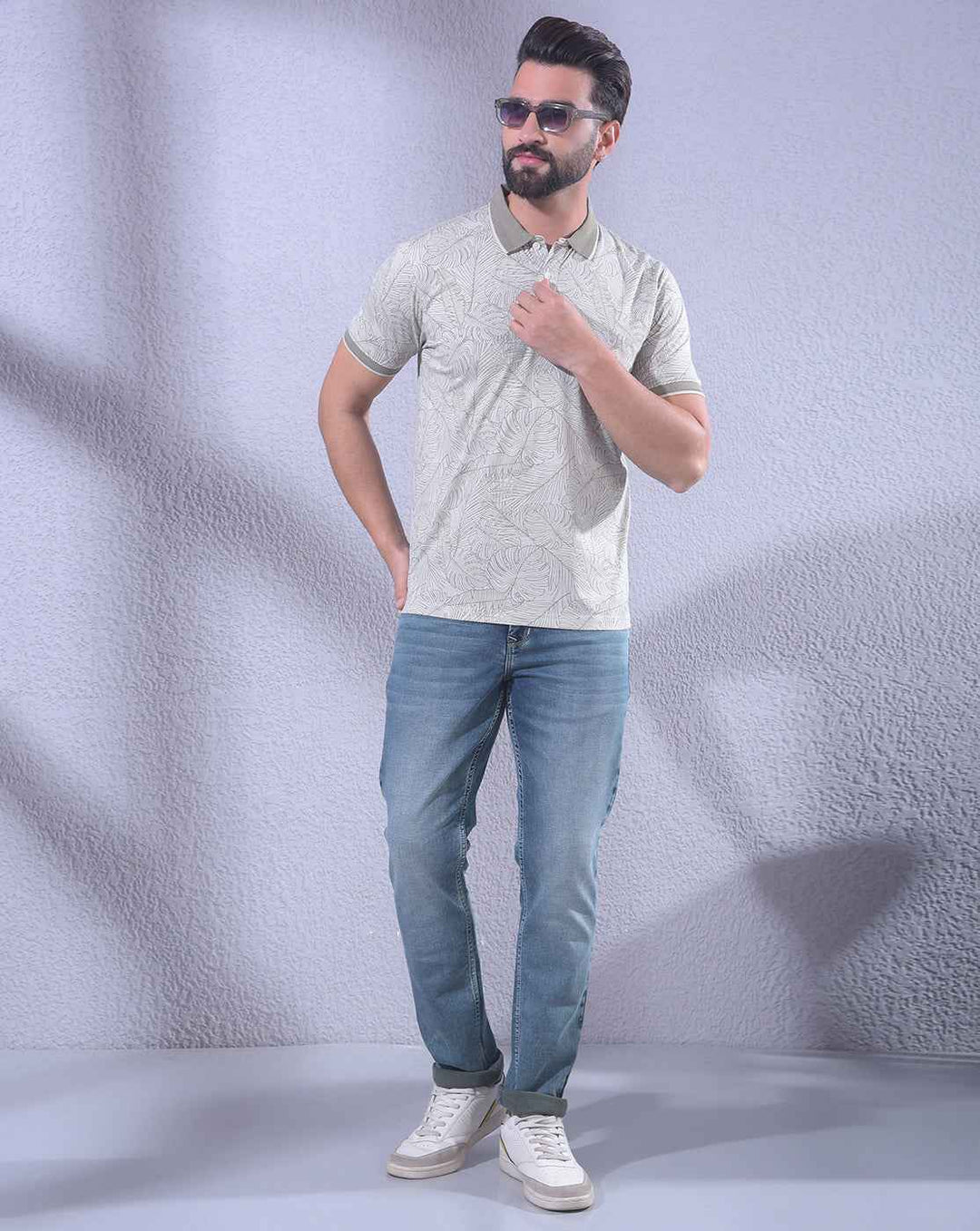 Tan Floral Print T-Shirt