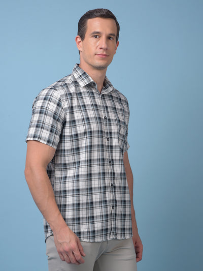 Blue Checked 100% Cotton Shirt