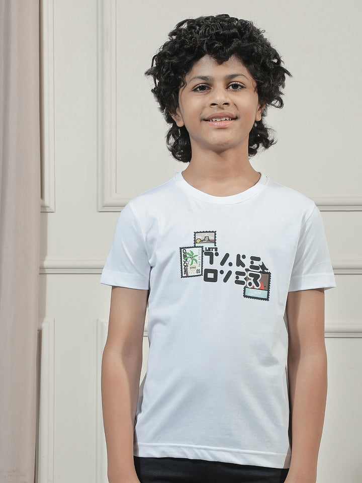 Blue Graphic Print Shirt with T-Shirt