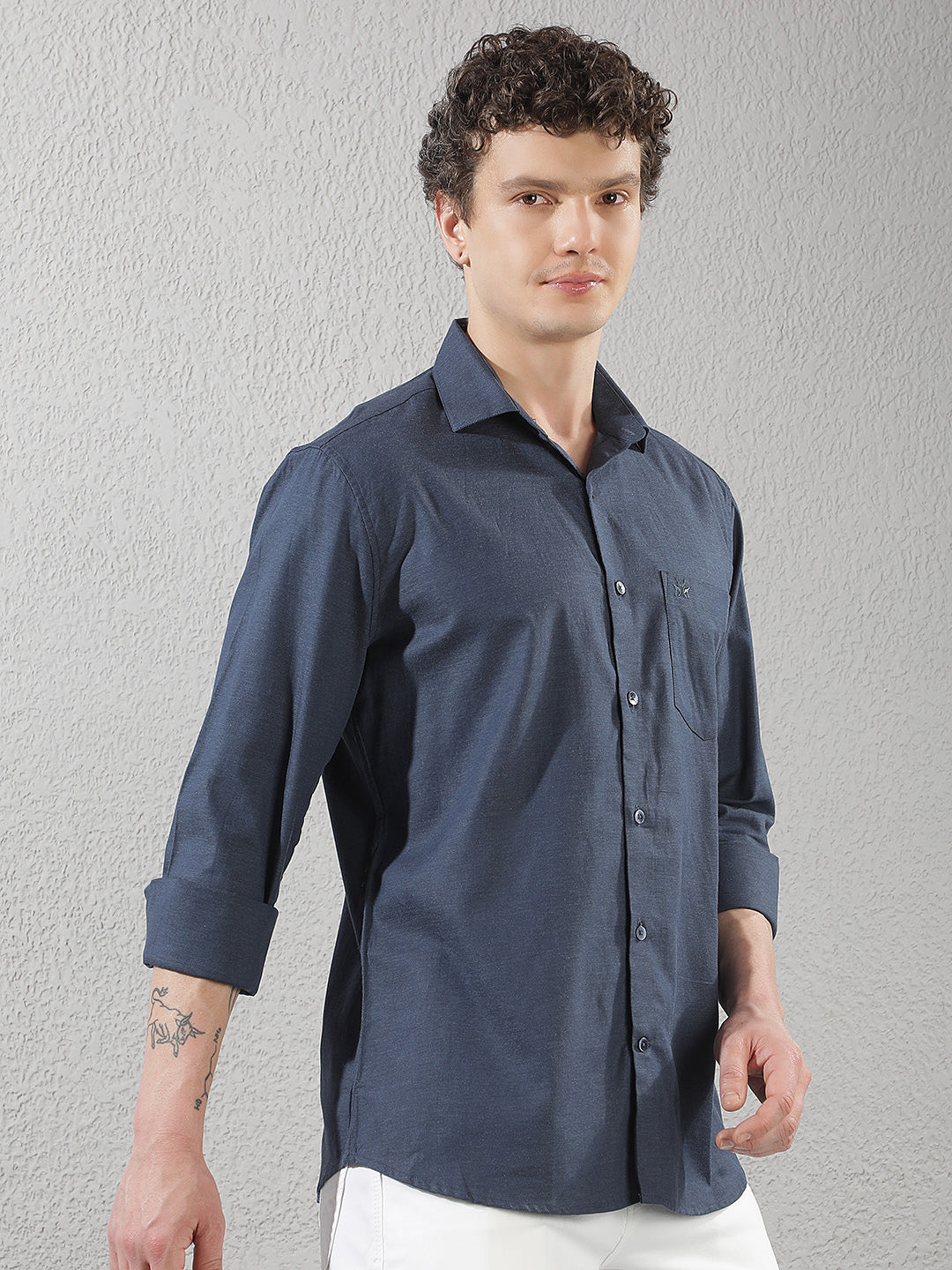 Navy Blue 100% Cotton Shirt