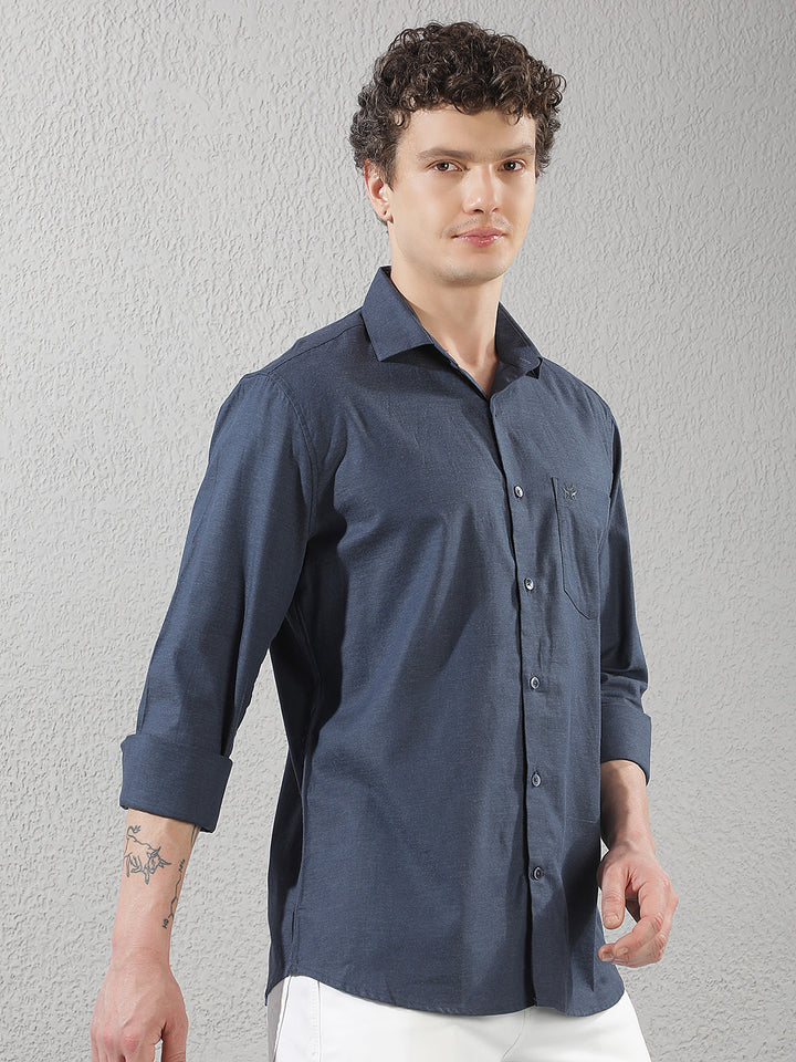 Navy Blue 100% Cotton Shirt