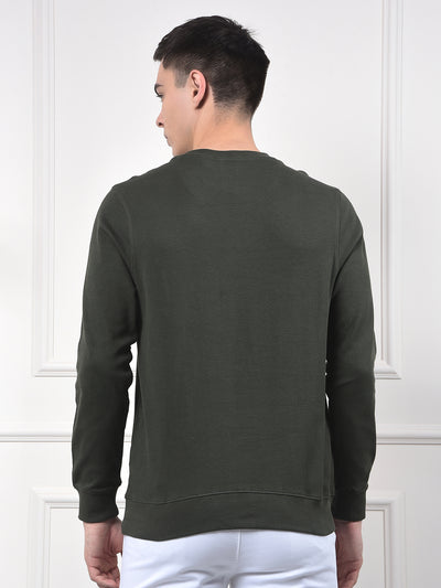 Green Jacquard 100% Cotton Sweatshirt