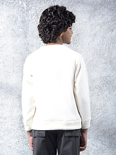 Cream Embellished Sweatshirt
