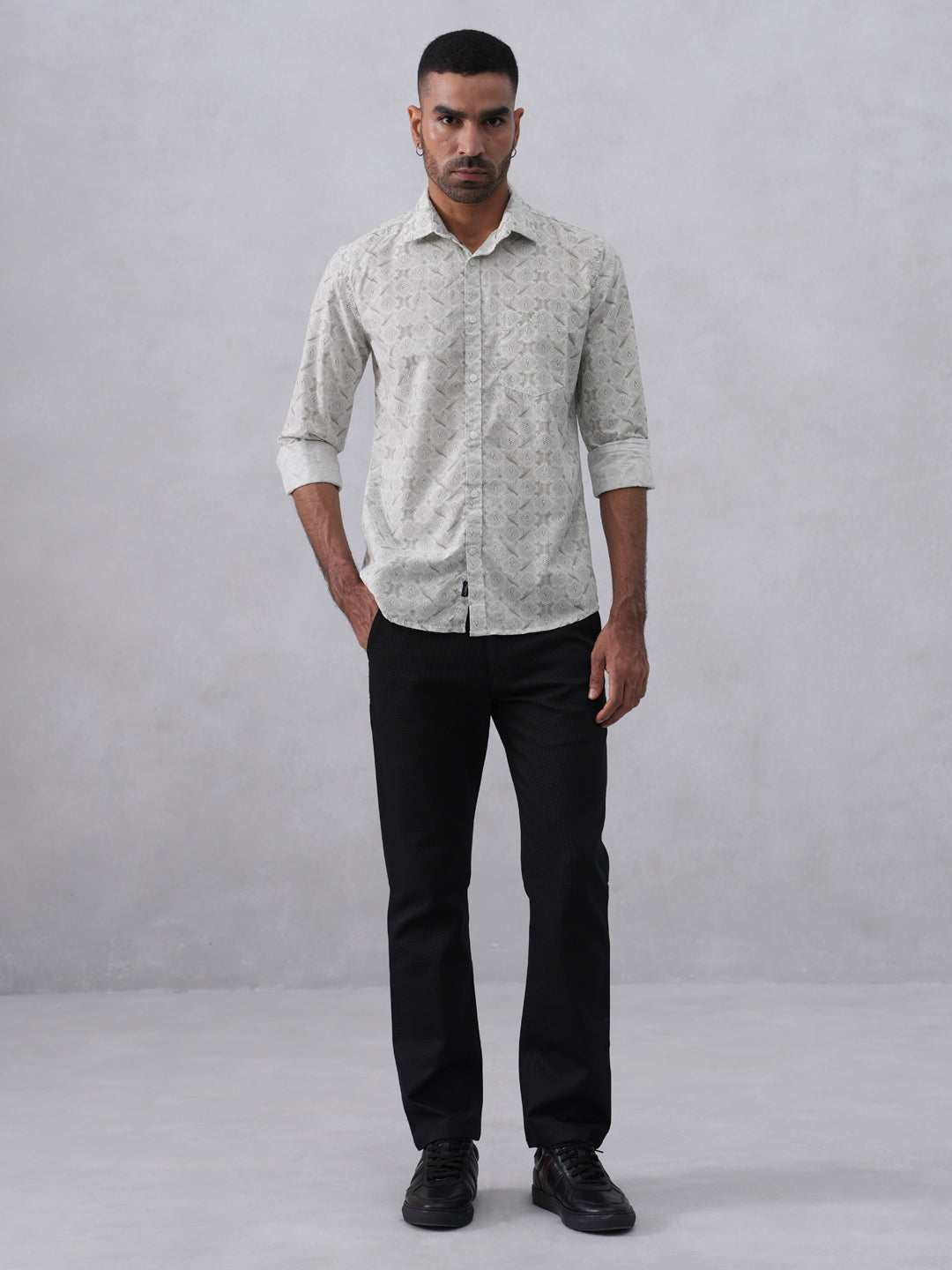Vivid Green Printed Shirt