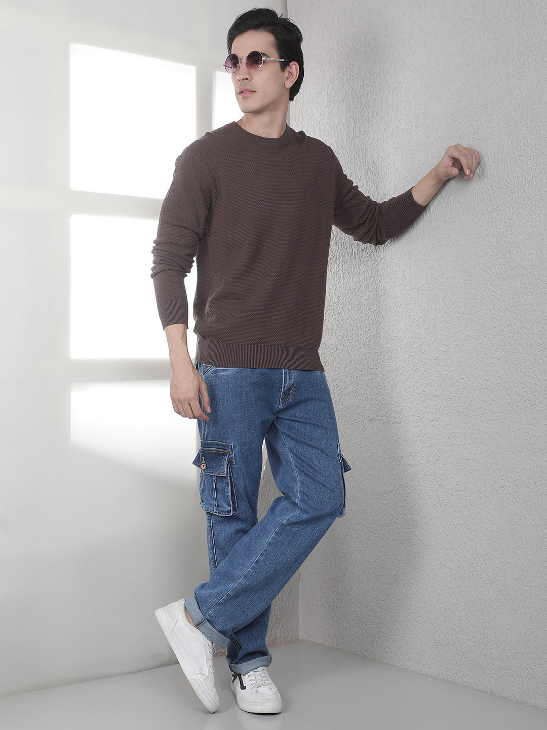 Brown Round Neck Sweater