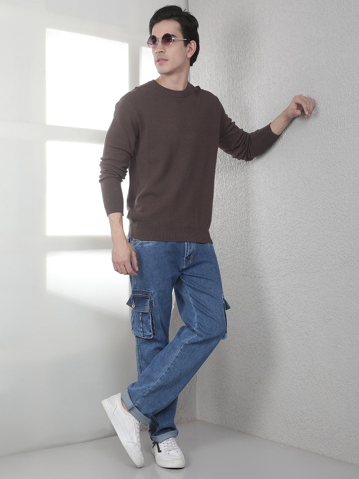 Brown Round Neck Sweater