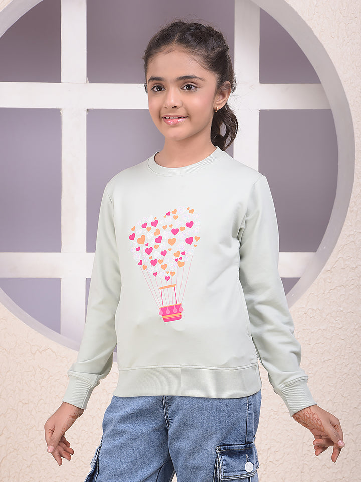 Green Embellished Sweatshirt