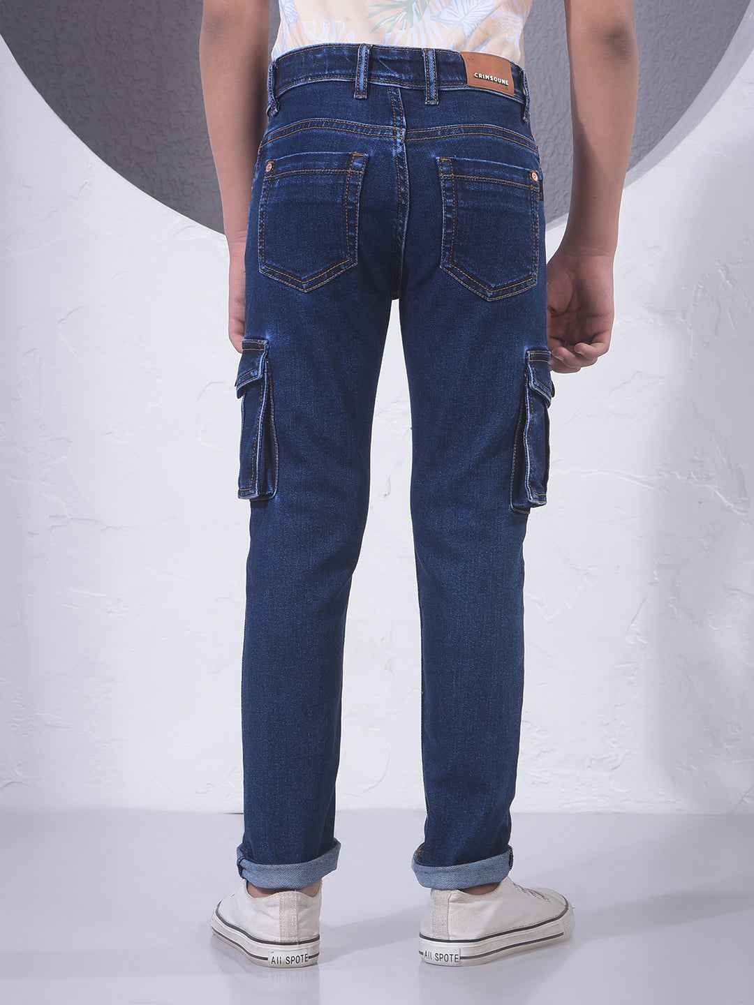 Indigo Blue Utility Cargo Jeans