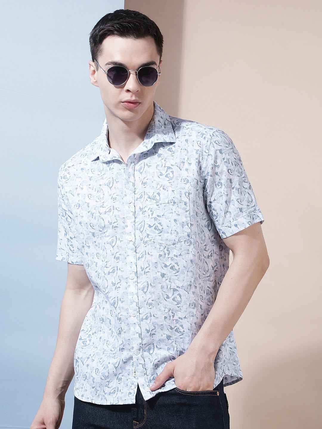 Fine Blue Printed Shirt
