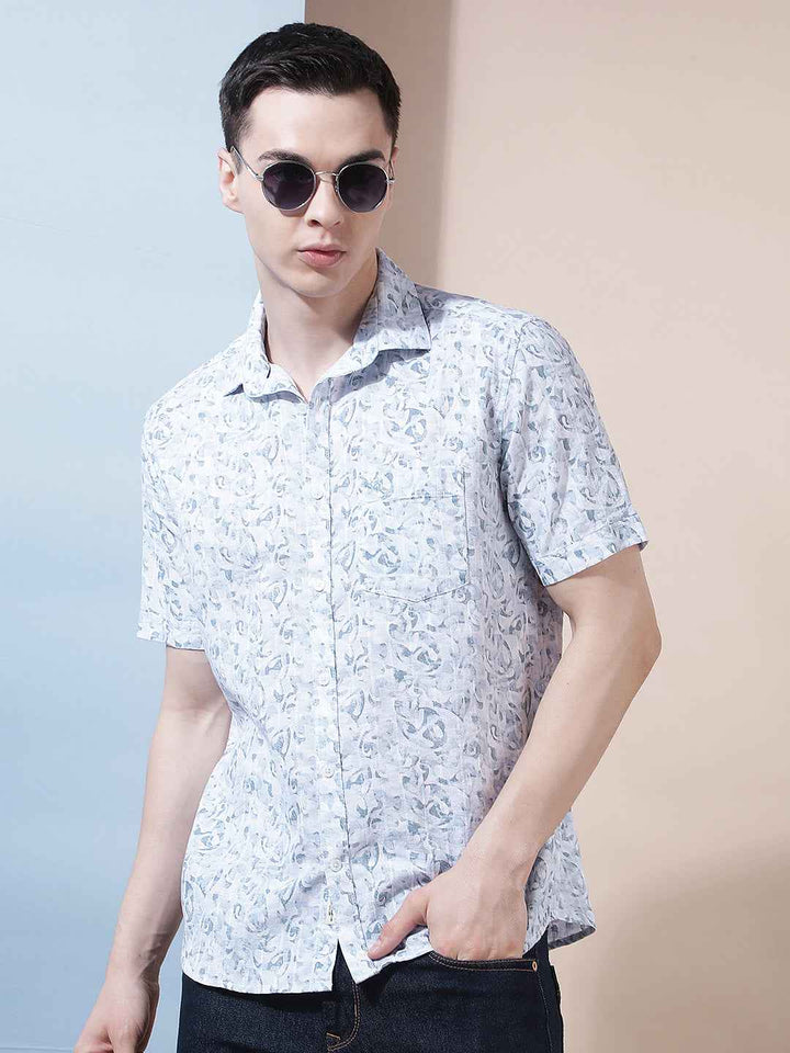 Fine Blue Printed Shirt