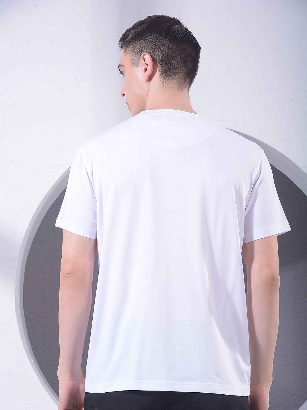 White Typographic Print T-Shirt