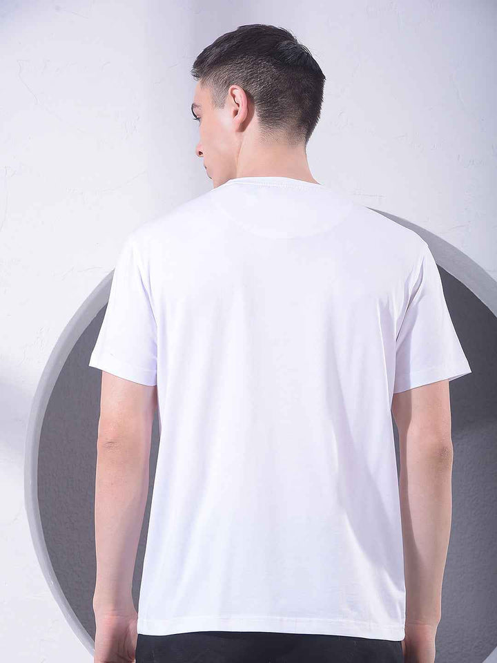 White Typographic Print T-Shirt
