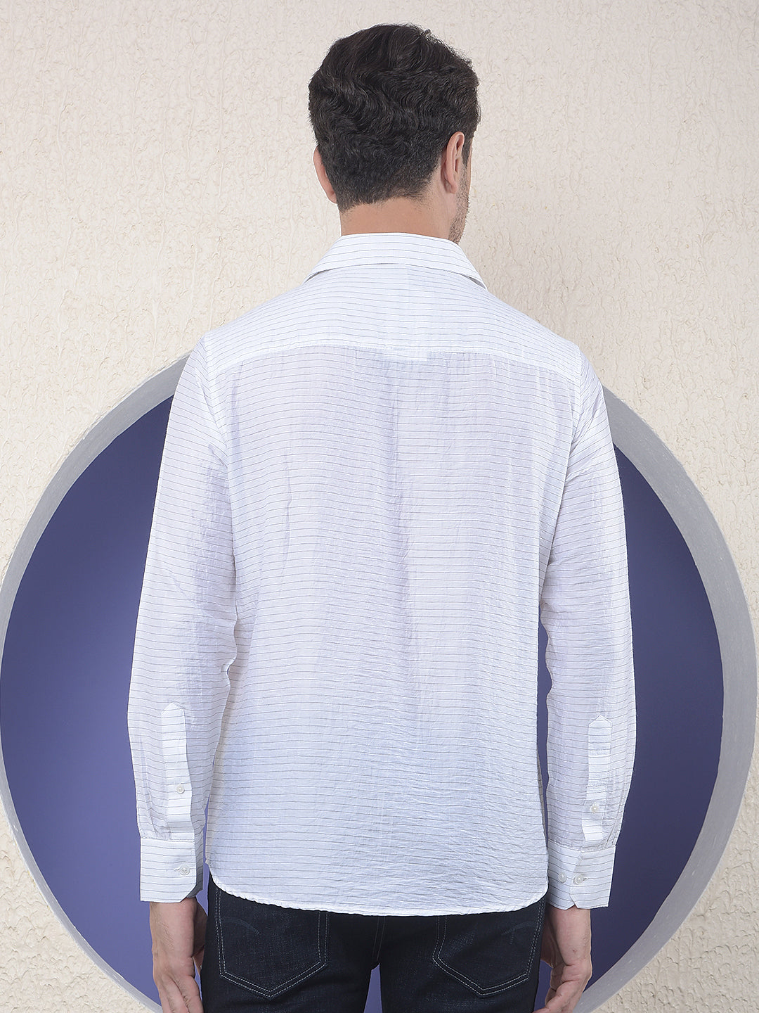 White Horizontal Stripes Shirt