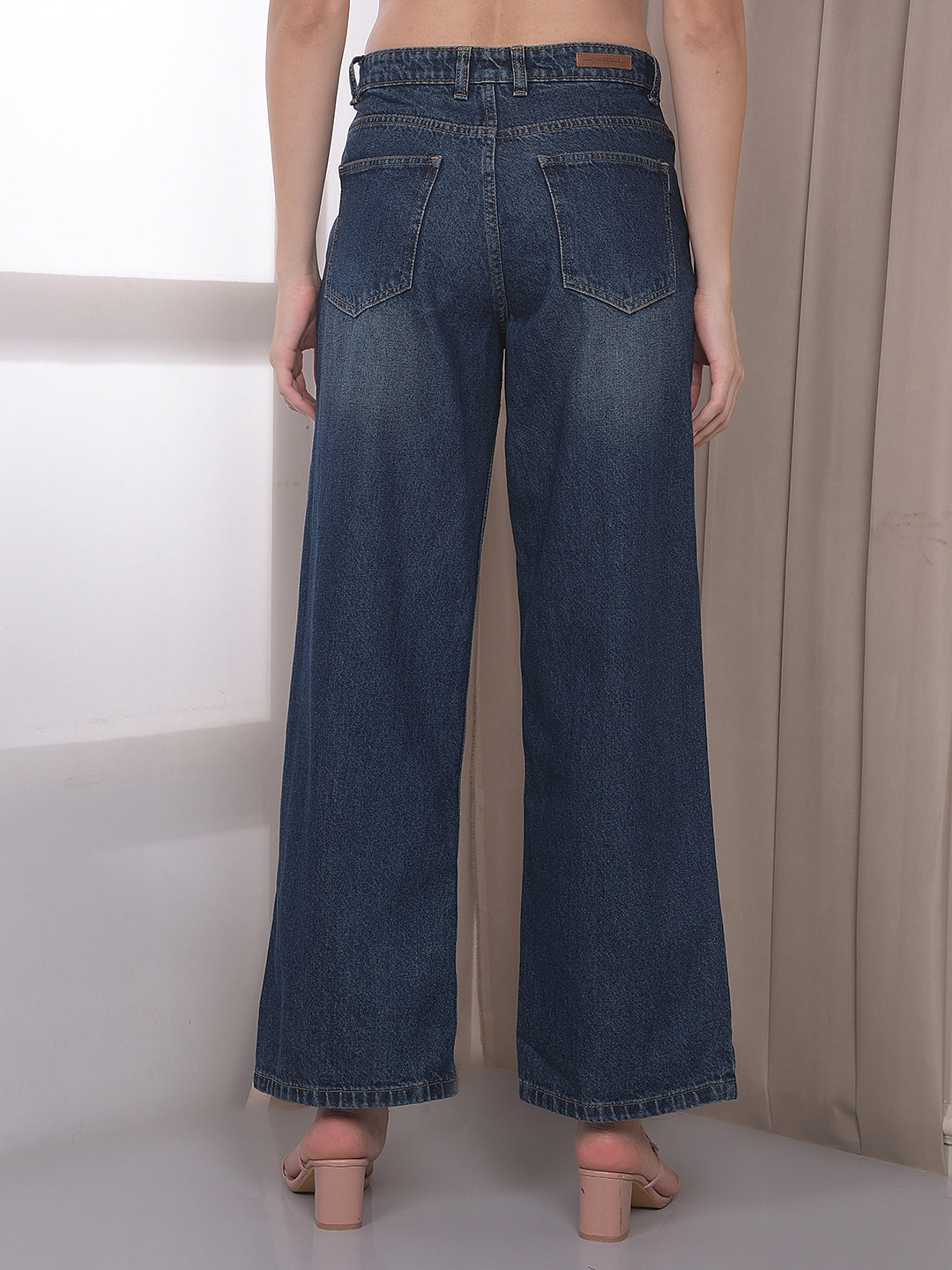 Blue Wide Leg 100% Cotton Jeans