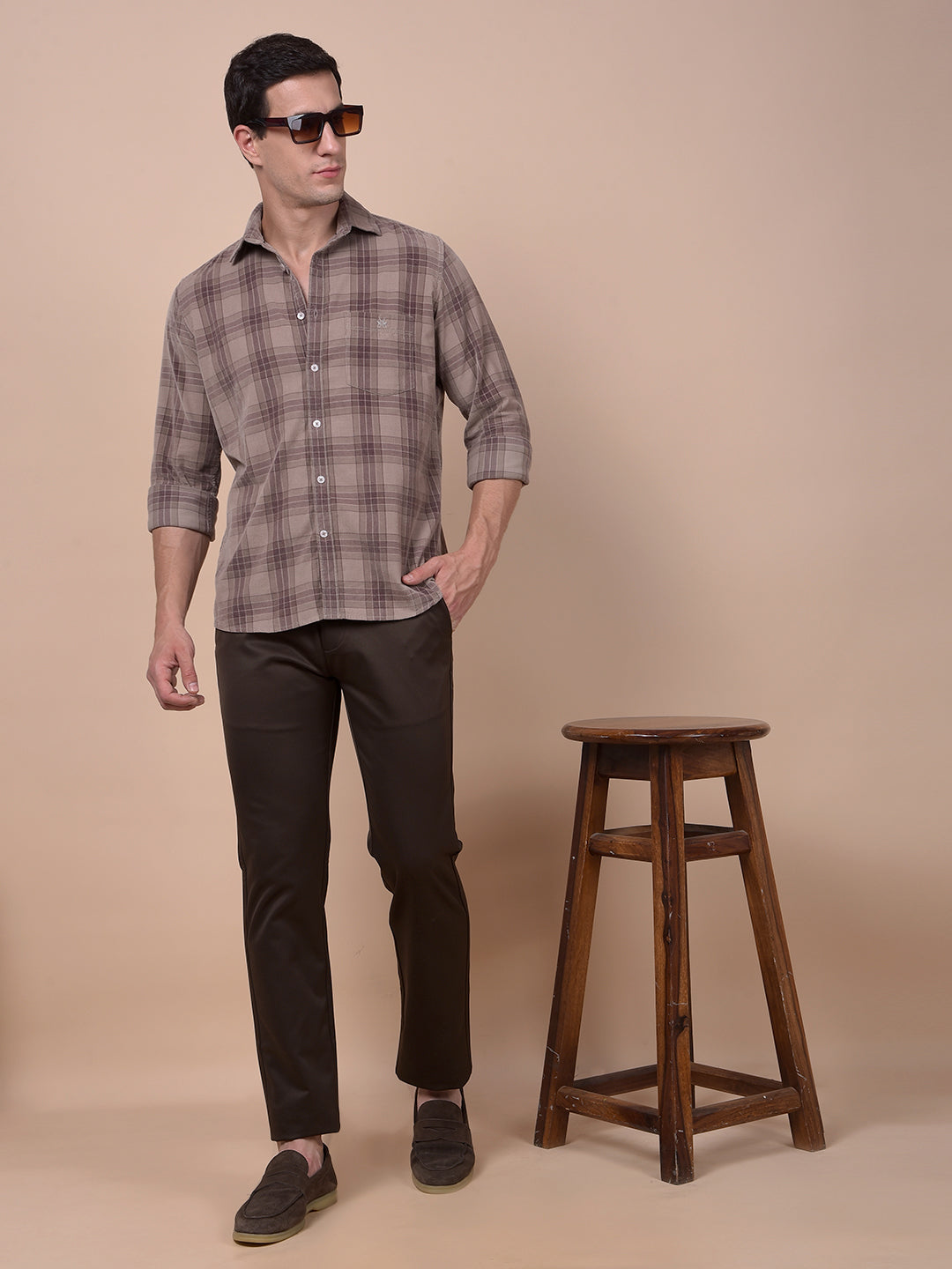 Urban Straight Brown Trousers