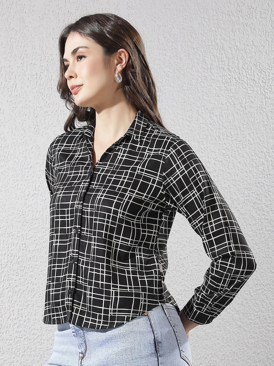 Chic Onyx Black Printed Shirt