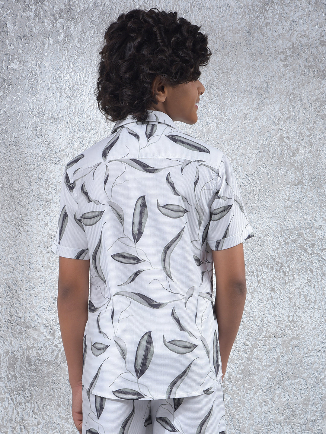 Olive Floral Print Shirt-Boys Shirts-Crimsoune Club
