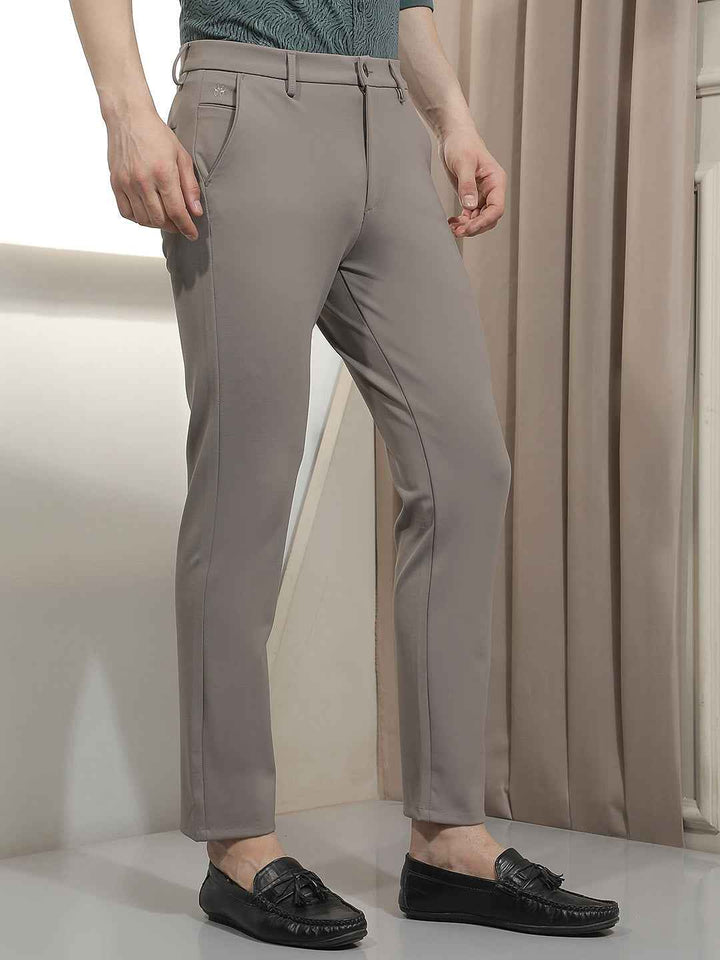 Soft Beige Knitted Comfort Trousers