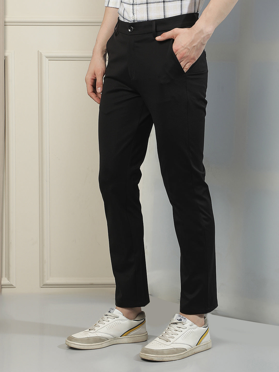 Signature Midnight Black Knitted Trousers