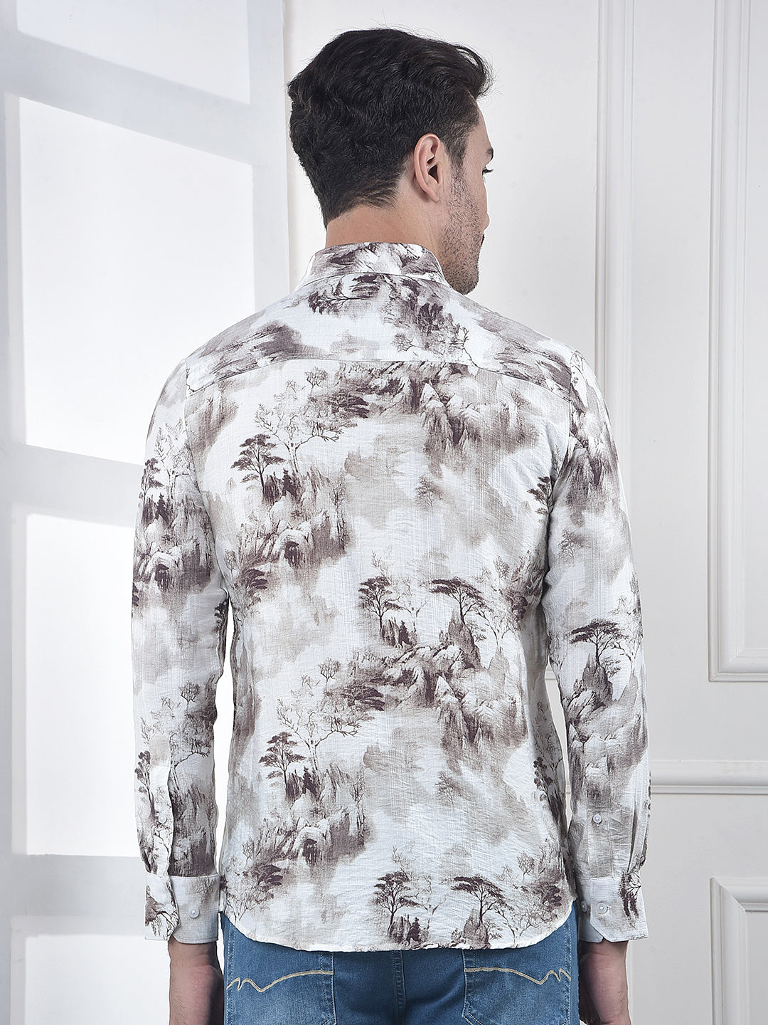 Brown Floral Print Shirt